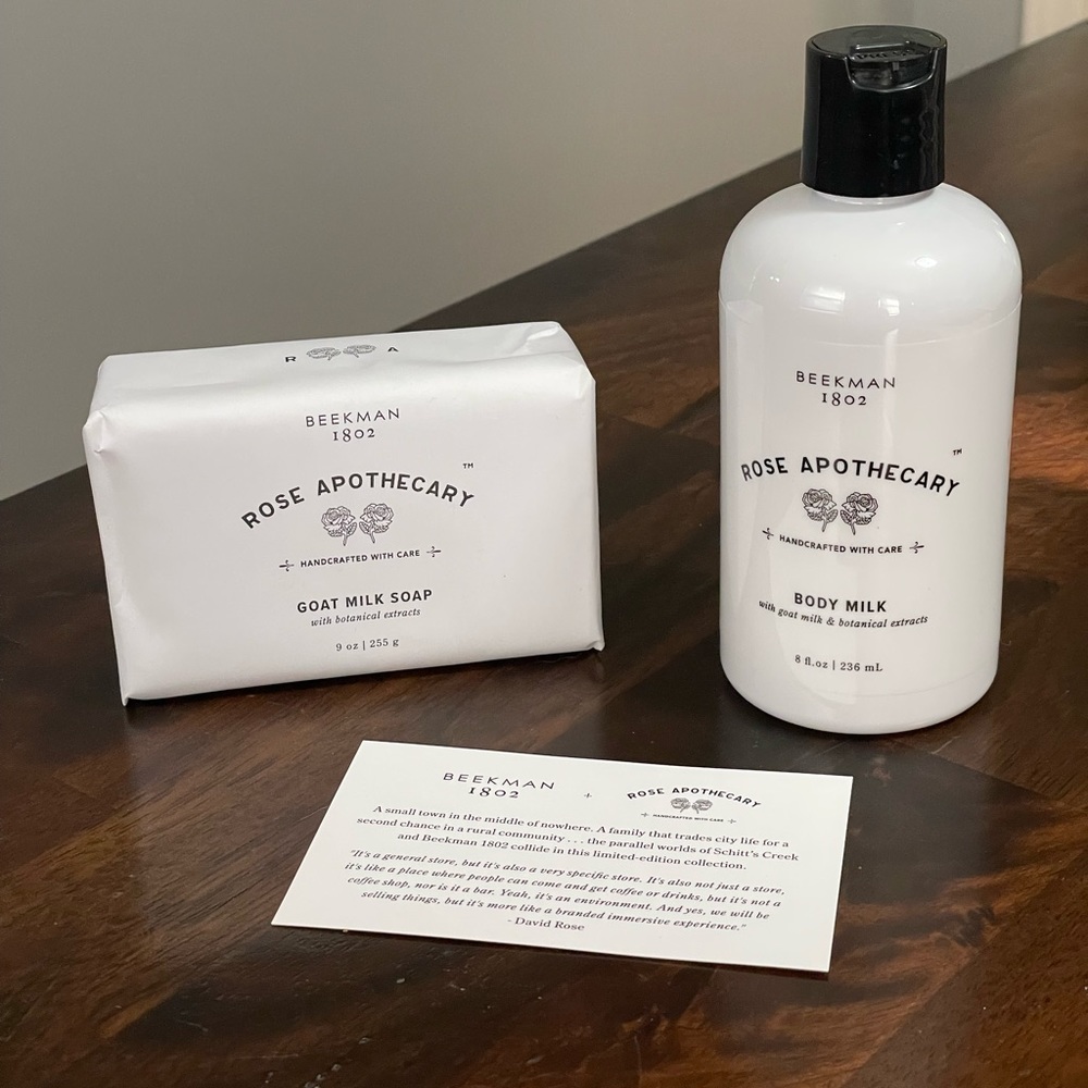 Beekman 1802 x Rose Apothecary Schitt’s Creek Goat Milk Soap and Body Lotion